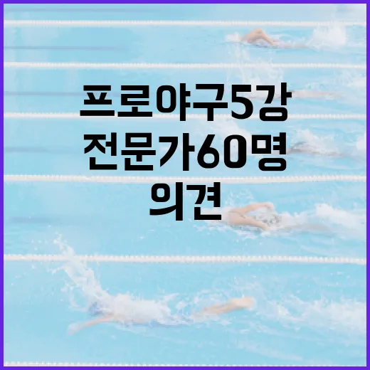 프로야구 5강 예측: 전문가 60명의 의견을 알아보는 방법 - 요약