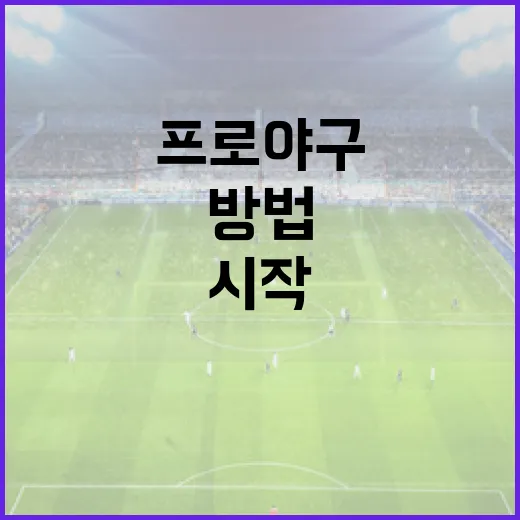 프로야구를 처음 시작하는 방법 - 요약