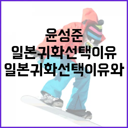 윤성준의 일본 귀화 선택 이유와 그 과정 - 요약