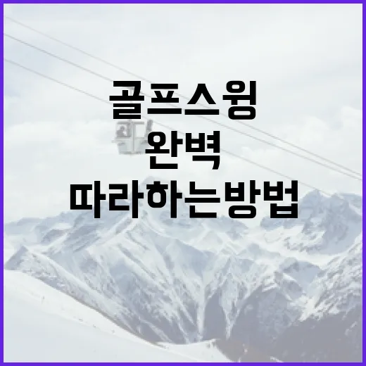 김서아의 골프 스윙을 완벽하게 따라하는 방법 - 요약