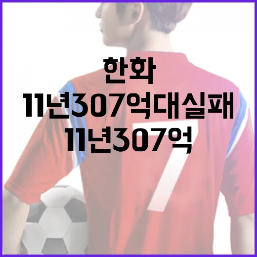 한화 11년 307억 대실패를 극복하는 방법 - 요약