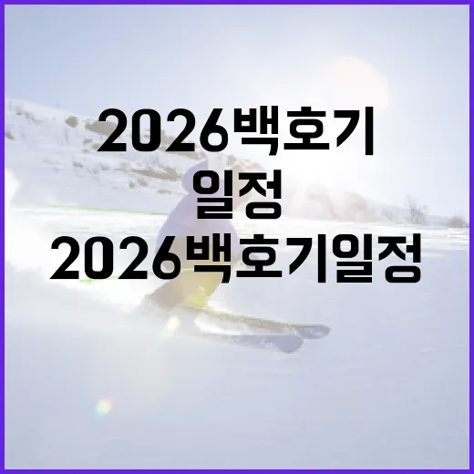2026 백호기 일정을 쉽게 확인하는 방법 - 요약