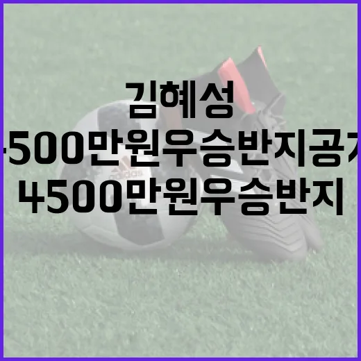 김혜성의 4500만원 우승반지 공개하는 방법 - 요약