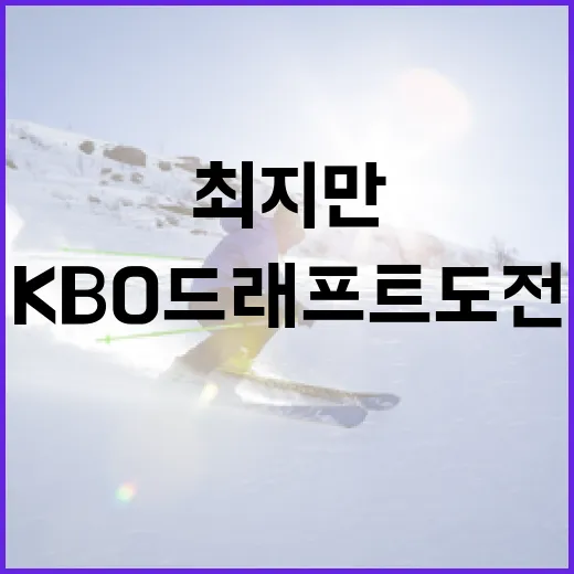 최지만의 KBO 드래프트 도전: 성공을 위한 전략 - 요약