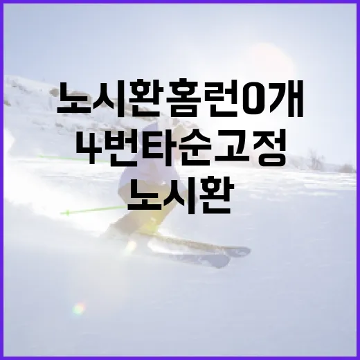 노시환 홈런 0개에도 4번 타순 고정을 유지하는 방법 - 요약