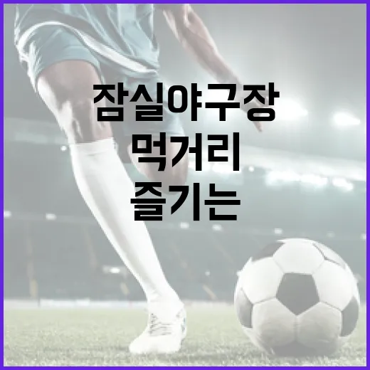 잠실야구장에서 맛있는 먹거리 즐기는 방법 - 요약