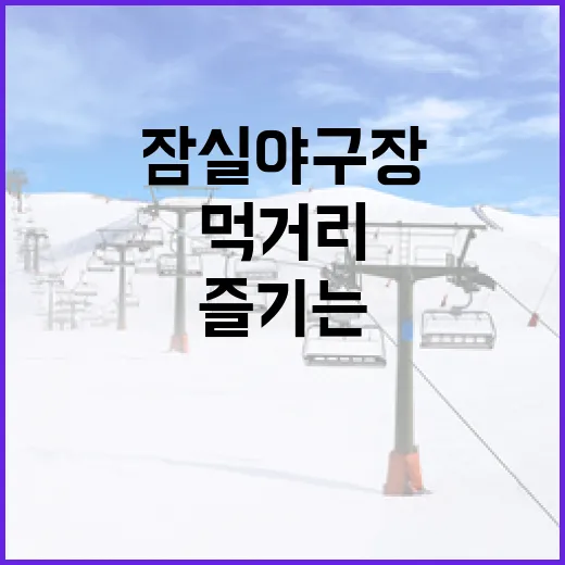 잠실야구장에서 먹거리를 즐기는 방법 - 요약