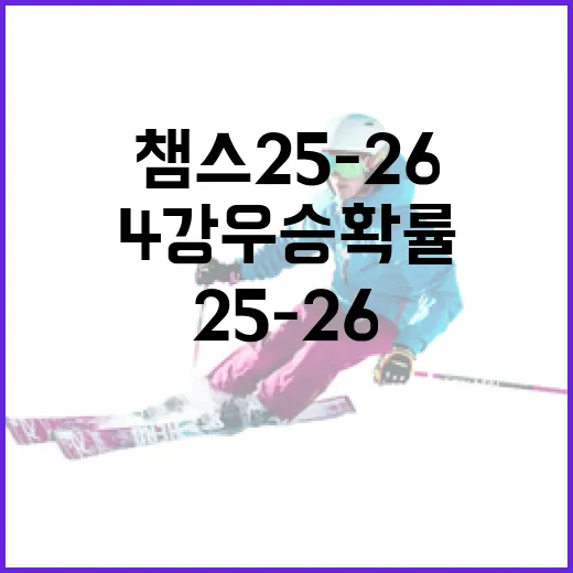챔스 25-26 시즌 4강 우승 확률을 높이는 방법 - 요약