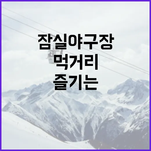 잠실야구장에서 맛있는 먹거리를 즐기는 방법 - 요약