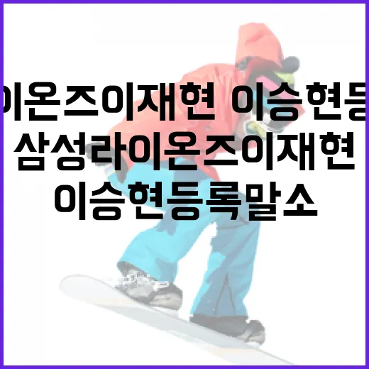 삼성 라이온즈 이재현·이승현 등록말소: 팬들이 알아야 할 사항 - 요약