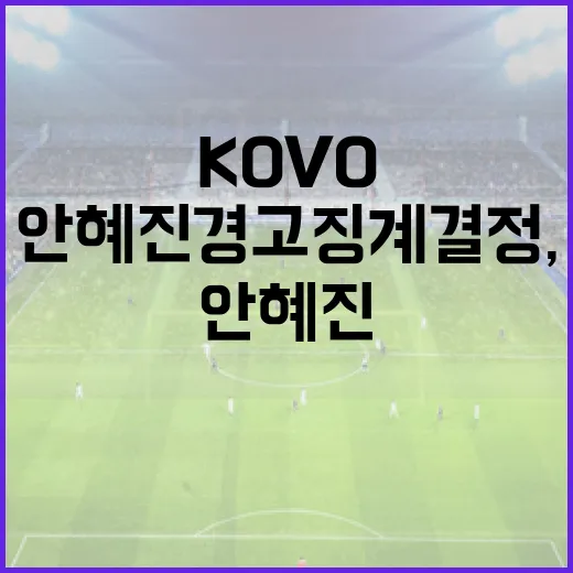 KOVO 안혜진 경고 징계 결정, 어떻게 이해해야 할까요? - 요약