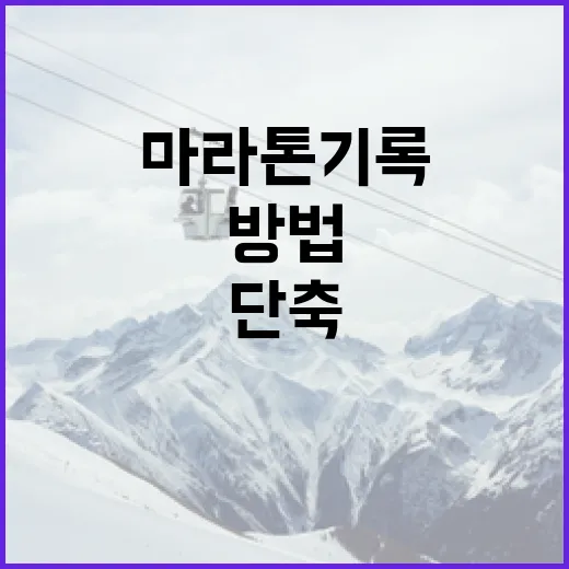 마라톤 기록을 단축하는 방법 - 요약