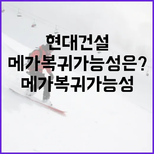 현대건설의 메가 복귀 가능성은? 이렇게 알아보세요 - 요약