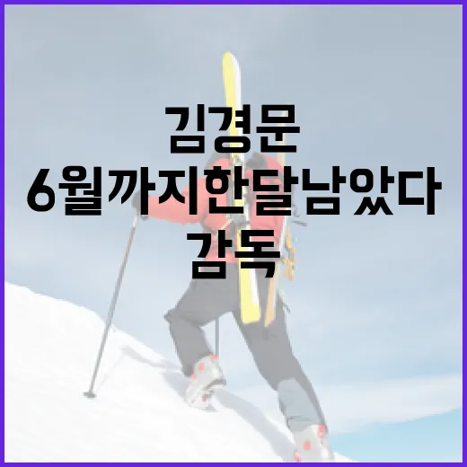 김경문 감독의 여정을 따라: 6월까지 한 달 남았다 - 요약