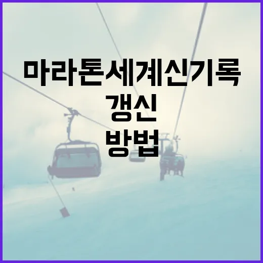 마라톤 세계신기록을 갱신하는 방법 - 요약