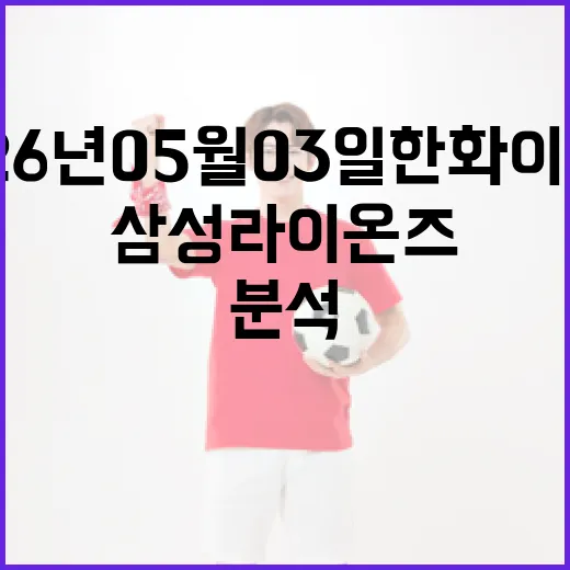 2026년 05월 03일 한화 이글스 vs 삼성 라이온즈 경기 분석 및 관전 포인트 - 요약