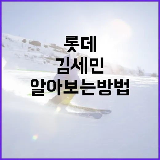 롯데 김세민에 대해 알아보는 방법 - 요약