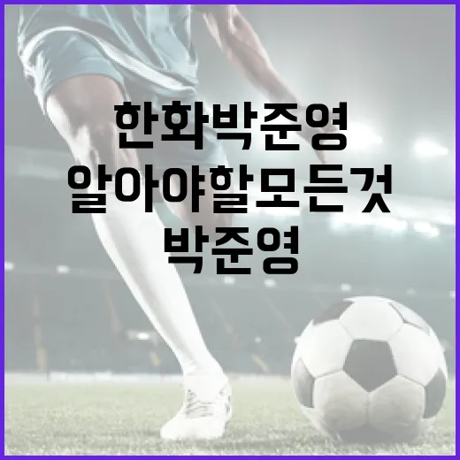 한화 박준영에 대해 알아야 할 모든 것: 그의 경력과 기여 - 요약