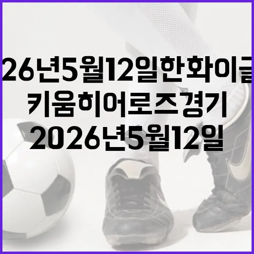 2026년 5월 12일 한화 이글스와 키움 히어로즈 경기 관전 포인트 - 요약