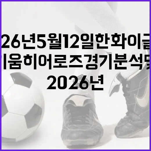 2026년 5월 12일 한화 이글스와 키움 히어로즈 경기 분석 및 관전 포인트 - 요약