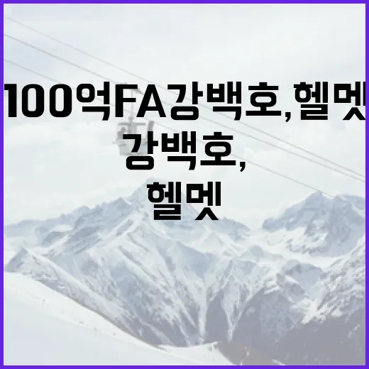 한화 100억 FA 강백호, 헬멧 사연과 함께하는 계약 비하인드 스토리 - 요약