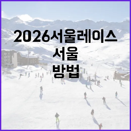 2026 서울레이스에 참여하는 방법 - 요약