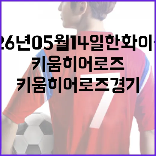 2026년 05월 14일 한화 이글스 vs 키움 히어로즈 경기 리뷰 - 요약