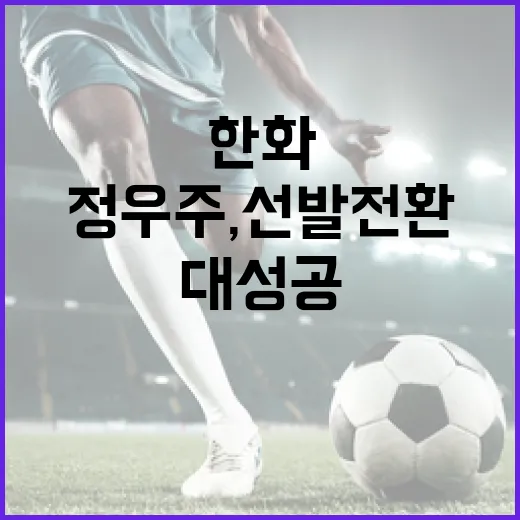 한화 정우주, 선발 전환으로 대성공하는 방법 - 요약