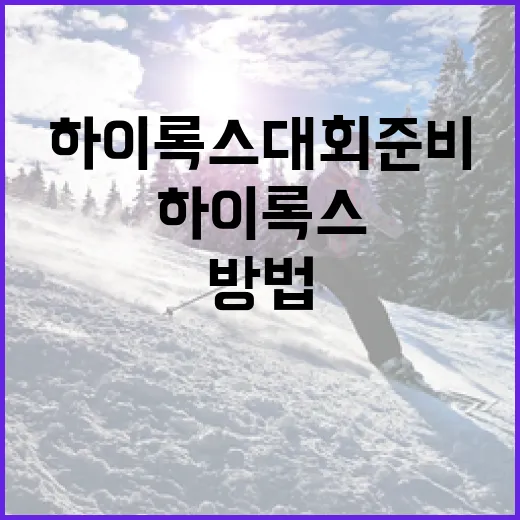 하이록스 대회 준비하는 방법 - 요약