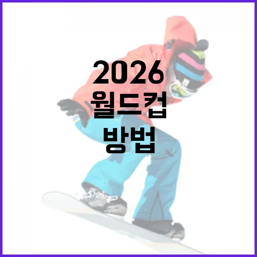 2026 월드컵 일정을 확인하고 준비하는 방법 - 요약