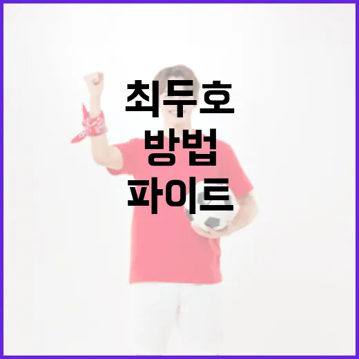 최두호 파이트머니 증가시키는 방법 - 요약