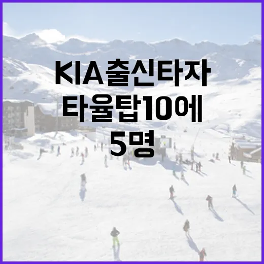 KIA 출신 타자 5명의 타율 탑10에 드는 방법 - 요약