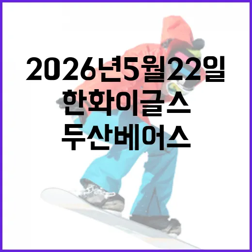 2026년 5월 22일, 두산 베어스와 한화 이글스 경기에서 알아볼 점 - 요약