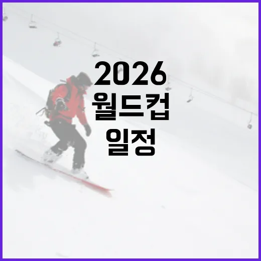 2026 월드컵 일정, 이렇게 준비하세요 - 요약