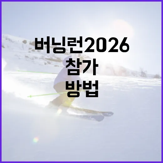 버닝런 2026에 성공적으로 참가하는 방법 - 요약