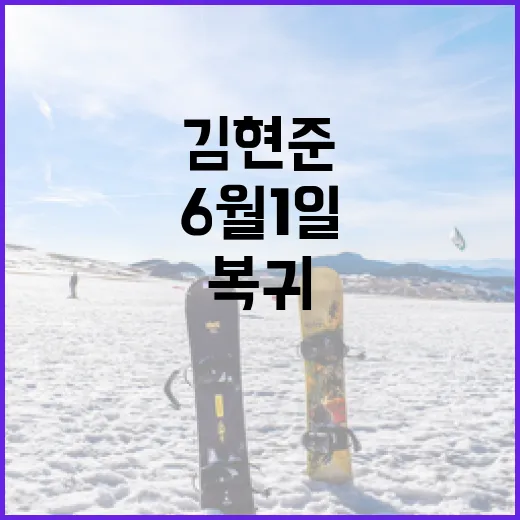 김현준의 복귀, 6월 1일에 만날 수 있을까? - 요약