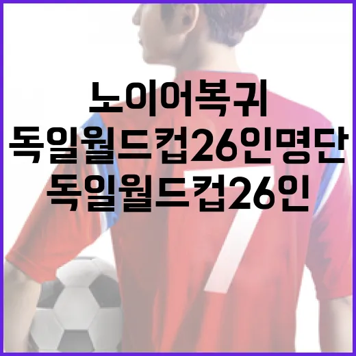 노이어 복귀와 독일 월드컵 26인 명단, 어떻게 될까? - 요약
