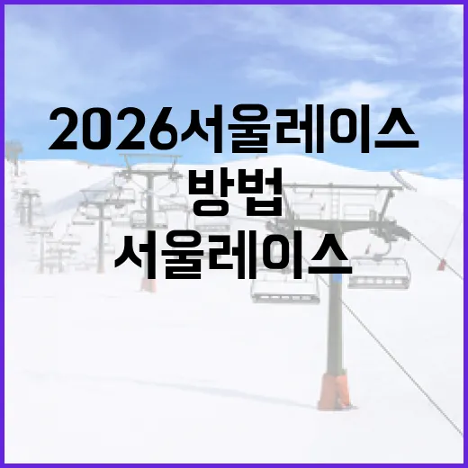 2026 서울레이스 제대로 즐기는 방법 - 요약