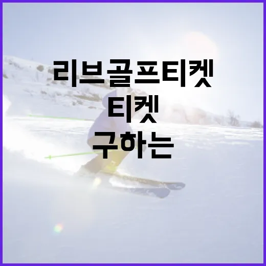 리브골프 티켓을 손쉽게 구하는 방법 - 요약