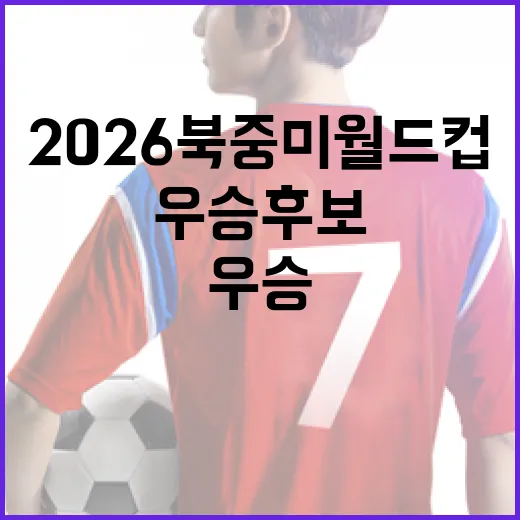2026 북중미월드컵, 우승후보를 미리 만나보세요! - 요약