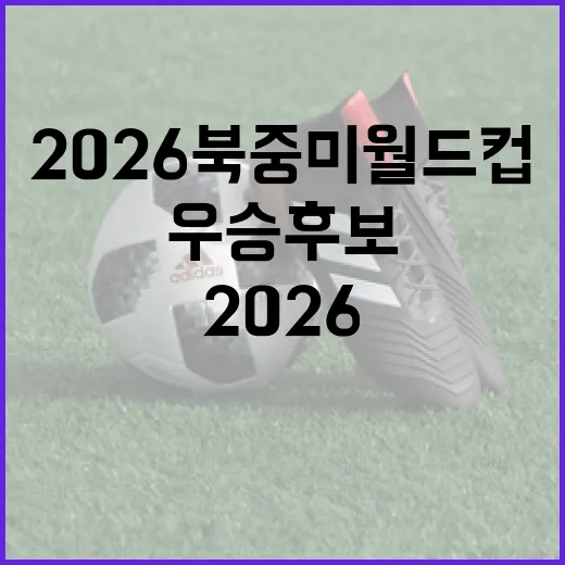 2026 북중미월드컵 우승후보: 누가 트로피를 들어 올릴 것인가? - 요약