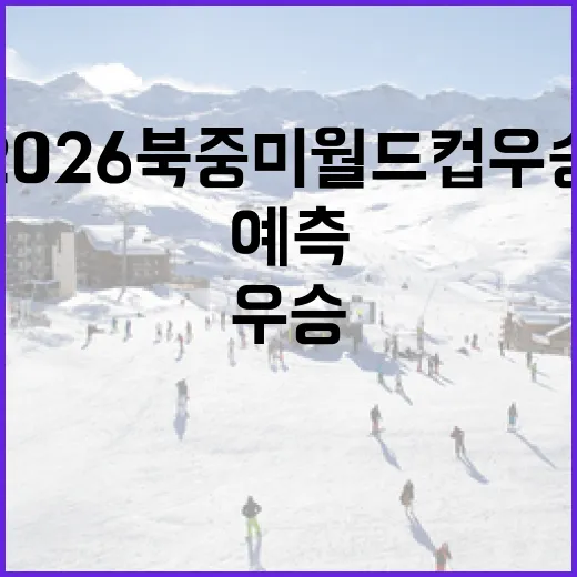 2026 북중미월드컵 우승후보 예측: 누가 정상에 오를까? - 요약
