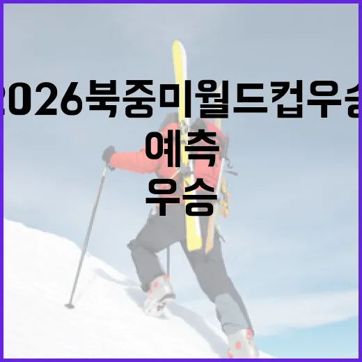 2026 북중미월드컵 우승후보 예측, 어떤 팀이 강력할까? - 요약