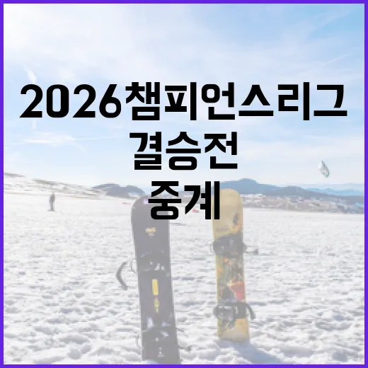 2026 챔피언스 리그 결승전 중계, 이렇게 즐겨보세요! - 요약