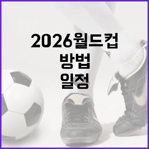2026 월드컵 일정을 알차게 알아보는 방법 - 요약