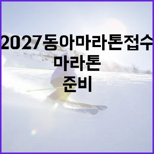 2027 동아마라톤 접수, 어떻게 준비할까? - 요약