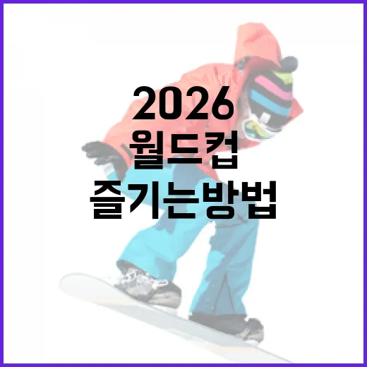 2026 월드컵 일정을 알차게 즐기는 방법 - 요약