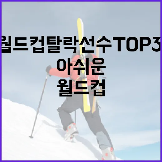 월드컵 탈락 선수 TOP3, 아쉬운 순간들 - 요약