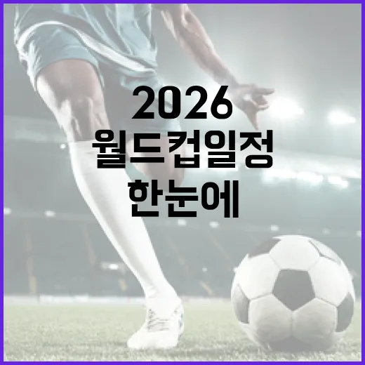2026 월드컵 일정을 한눈에 파악하는 방법 - 요약