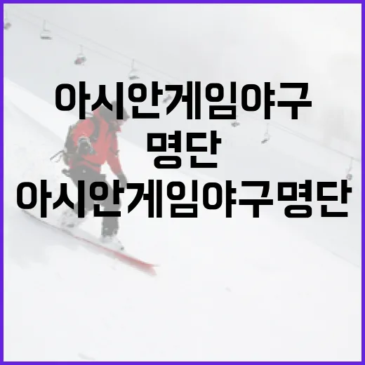 아시안게임 야구 명단, 어떻게 구성되었을까? - 요약